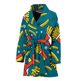 French Fries Red Paper Box Pattern Women'S Bathrobe