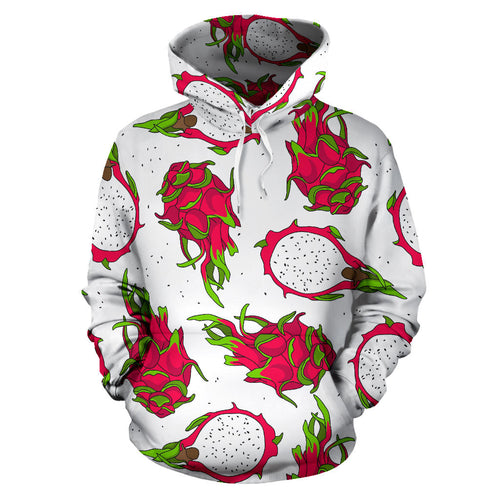 Dragon Fruits White Background Men Women Pullover Hoodie