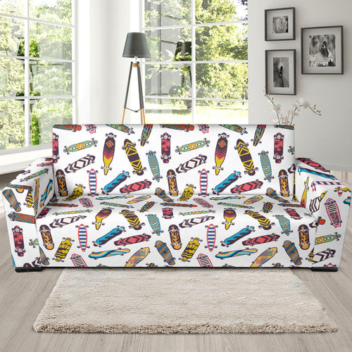 Skate Board Pattern Print Design 05  Sofa Slipcover