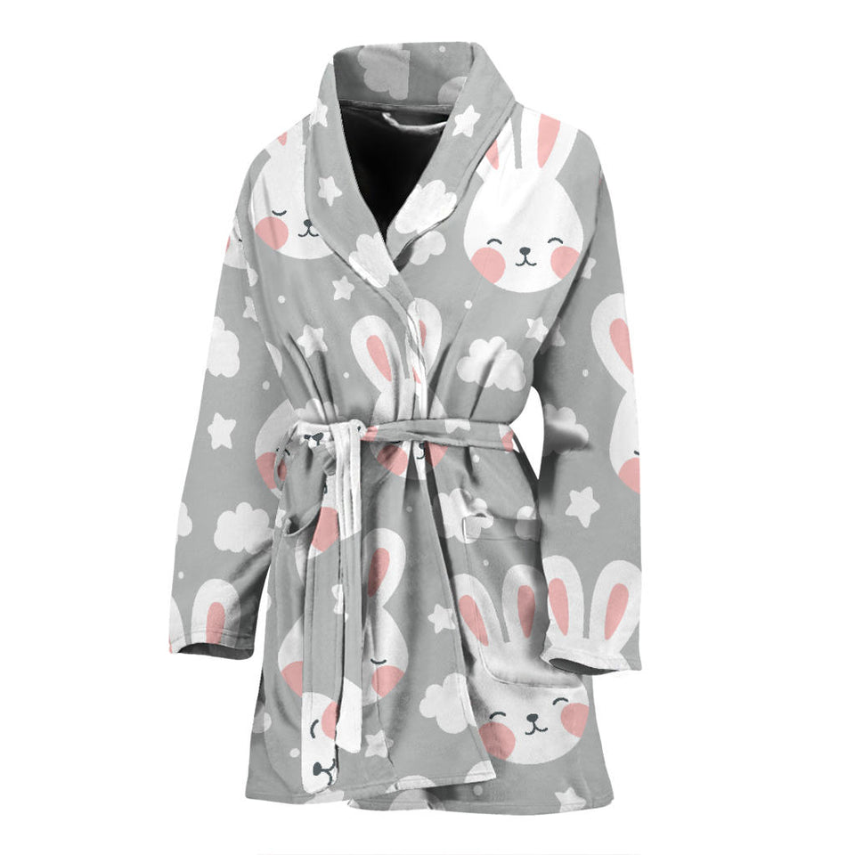 Rabbit Cloud Pattern Women'S Bathrobe