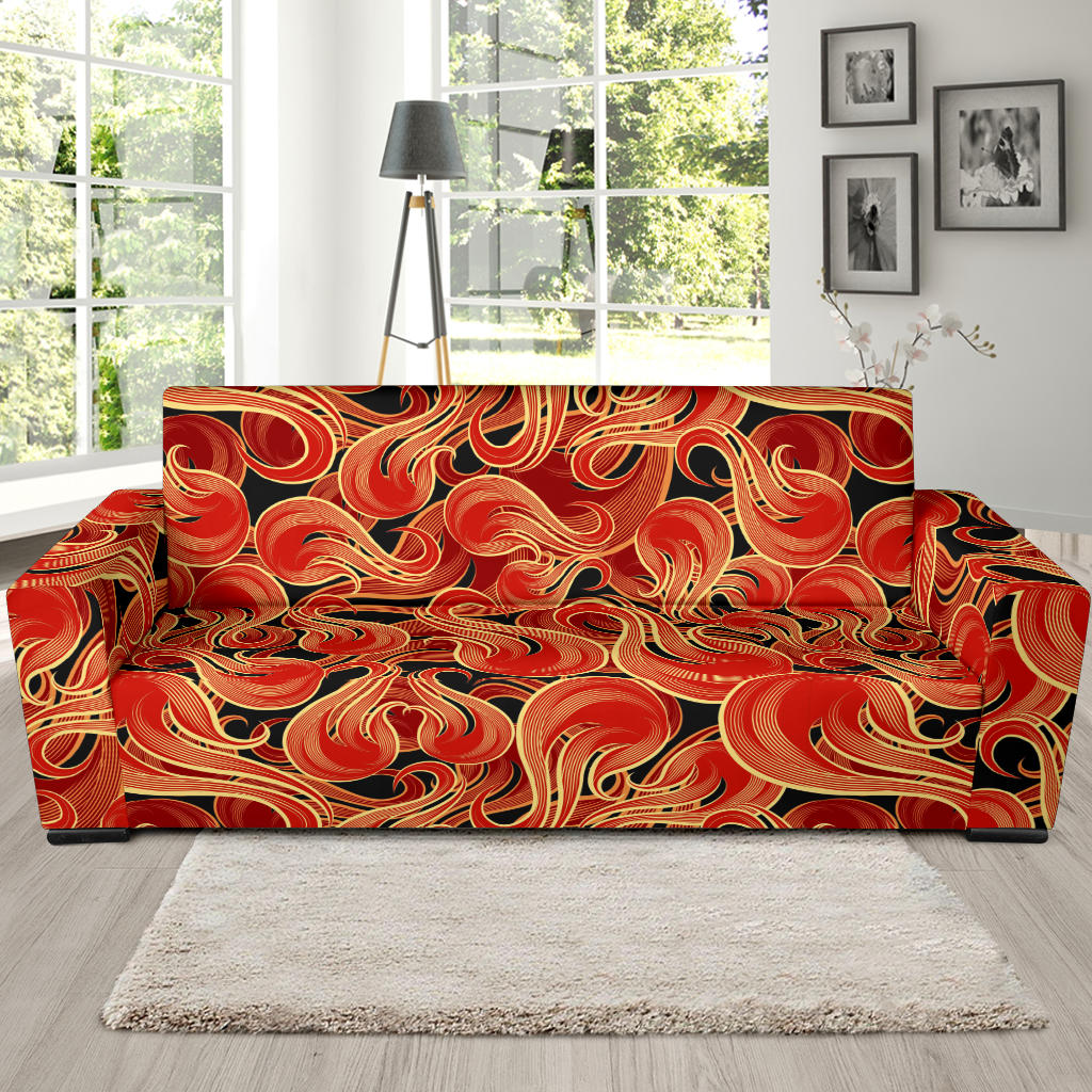 Fire Flame Pattern Sofa Slipcover