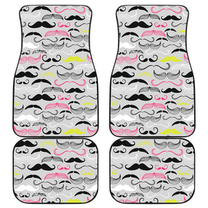 Mustache Beard Pattern Print Design 02 Front and Back Car Mats