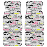 Mustache Beard Pattern Print Design 02 Front and Back Car Mats