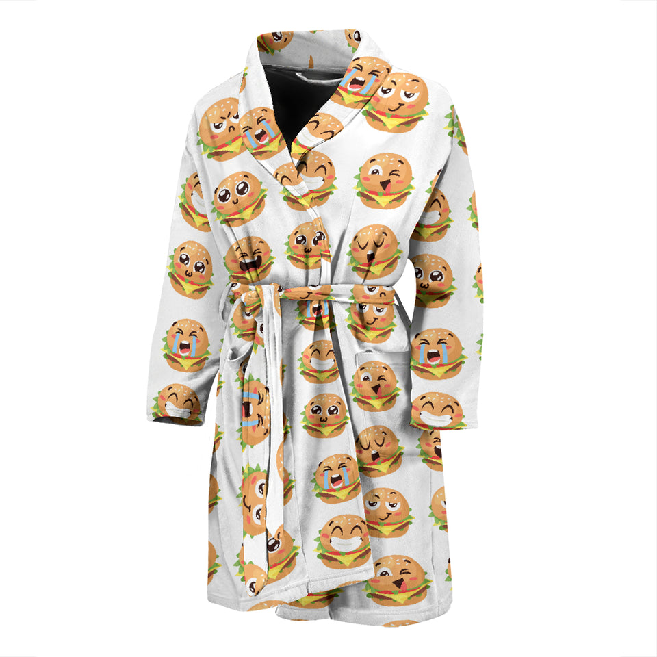 Hamburger Pattern Print Design 04 Men's Bathrobe