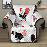 Cool rooster chicken cock floral ornament background Recliner Cover Protector