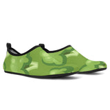 Broccoli Pattern Green Background Aqua Shoes