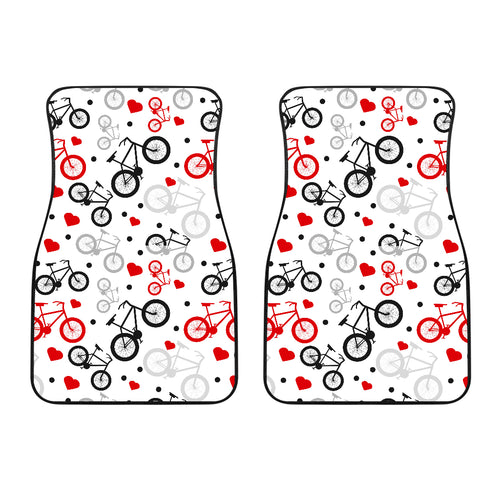 Bicycle Pattern Print Design 04 Front Car Mats