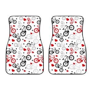 Bicycle Pattern Print Design 04 Front Car Mats