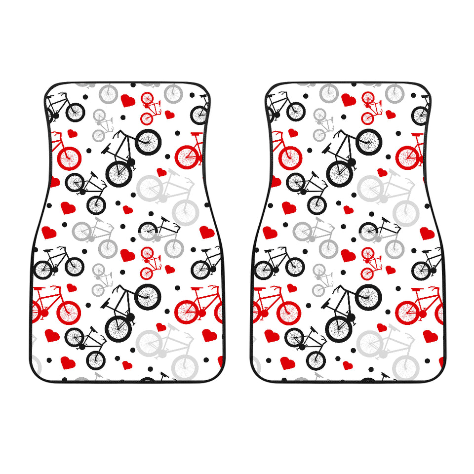 Bicycle Pattern Print Design 04 Front Car Mats