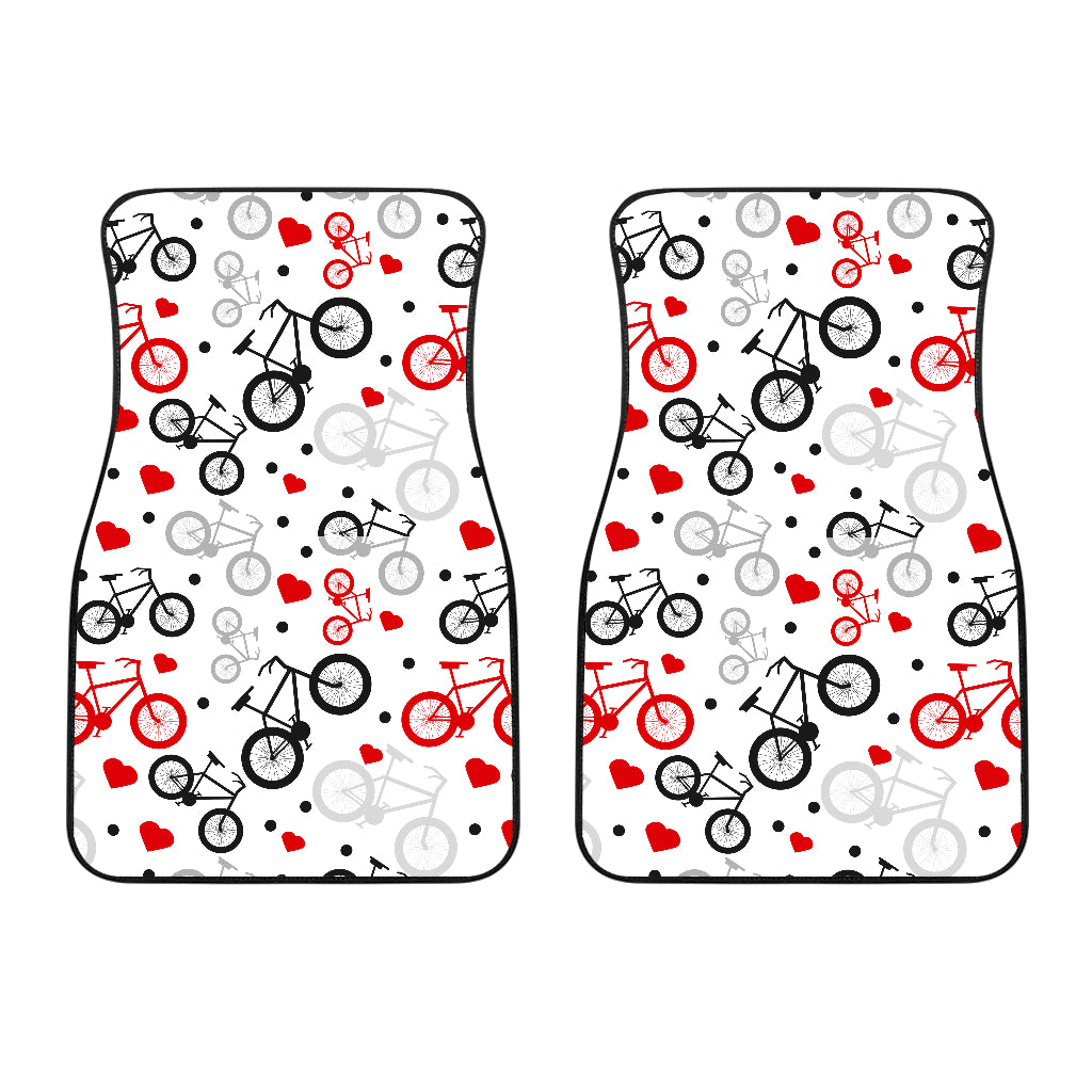 Bicycle Pattern Print Design 04 Front Car Mats