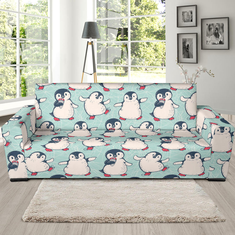 Cute Penguin Pattern Sofa Slipcover