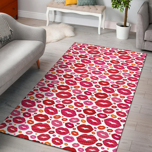 Lips Pattern Print Design 01 Area Rug