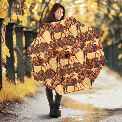 Camel Polynesian Tribal Design Pattern Umbrella
