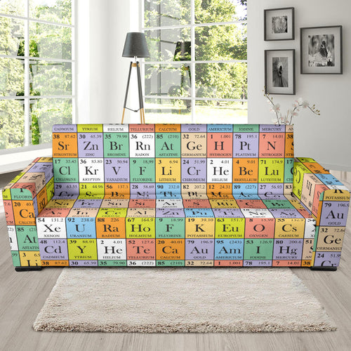 Chemistry Periodic Table Pattern Print Design 01 Sofa Slipcover