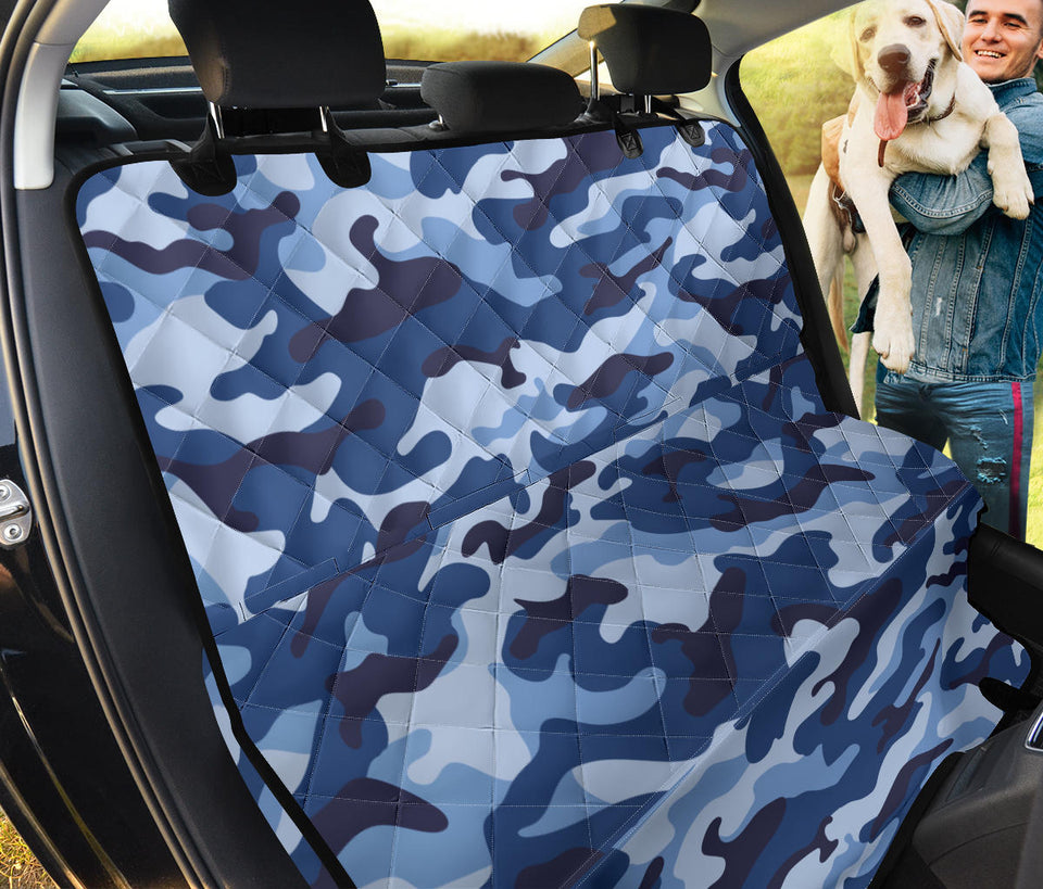 Blue Camo Camouflage Pattern Dog Car Seat Covers