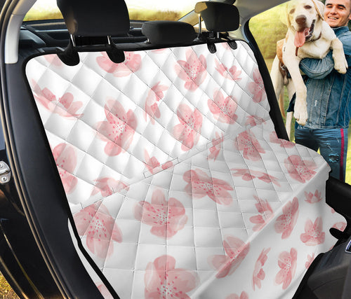 Pink Sakura Cherry Blossom Pattern Dog Car Seat Covers