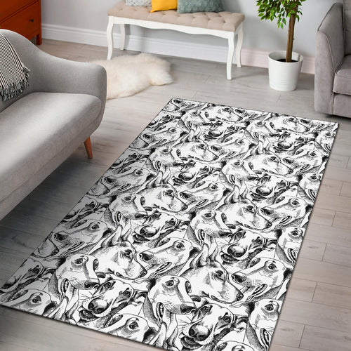 Greyhound Pattern Print Design 01 Area Rug
