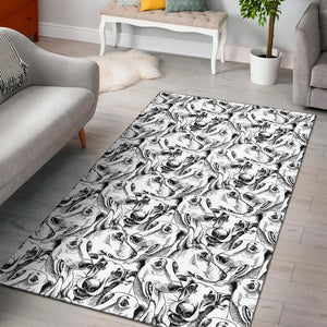 Greyhound Pattern Print Design 01 Area Rug