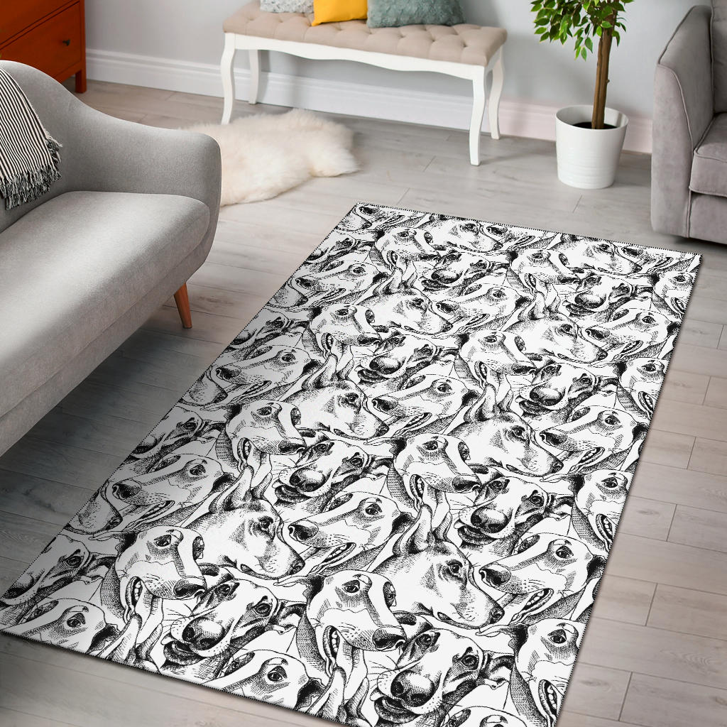 Greyhound Pattern Print Design 01 Area Rug