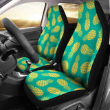 Pineapples Pattern Green Background  Universal Fit Car Seat Covers