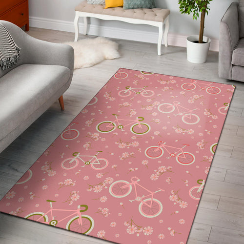 Bicycle Pattern Print Design 02 Area Rug