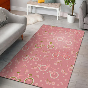 Bicycle Pattern Print Design 02 Area Rug