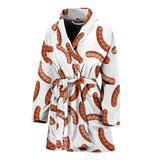 Sausage Pattern Print Design 04 Women's Bathrobe