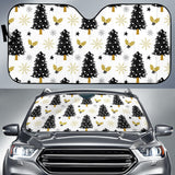 Christmas Tree Holly Snow Star Pattern Car Sun Shade