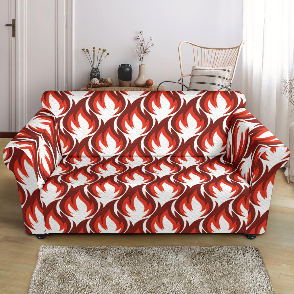 Fire Flame Symbol Design Pattern Loveseat Couch Slipcover