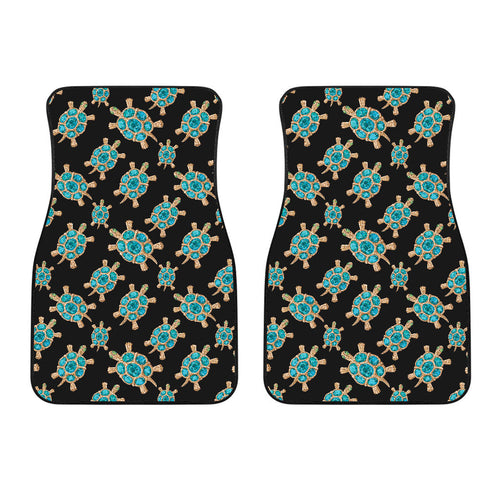 Sea Turtle Blue Stone Pattern Front Car Mats