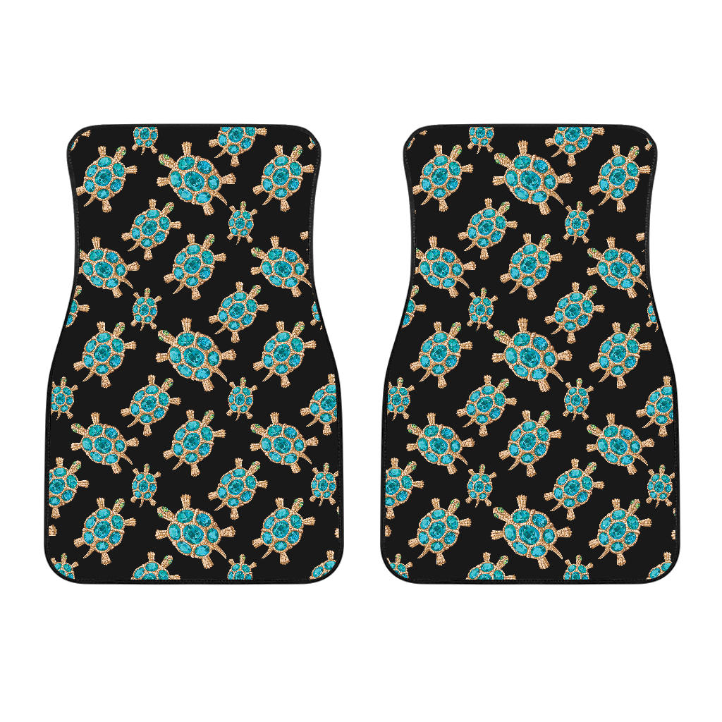 Sea Turtle Blue Stone Pattern Front Car Mats