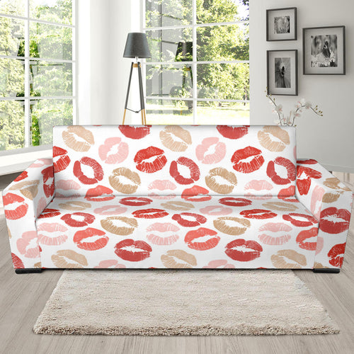 Lips Pattern Print Design 04 Sofa Slipcover