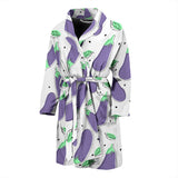 Eggplant Pattern Print Design 05 Men's Bathrobe