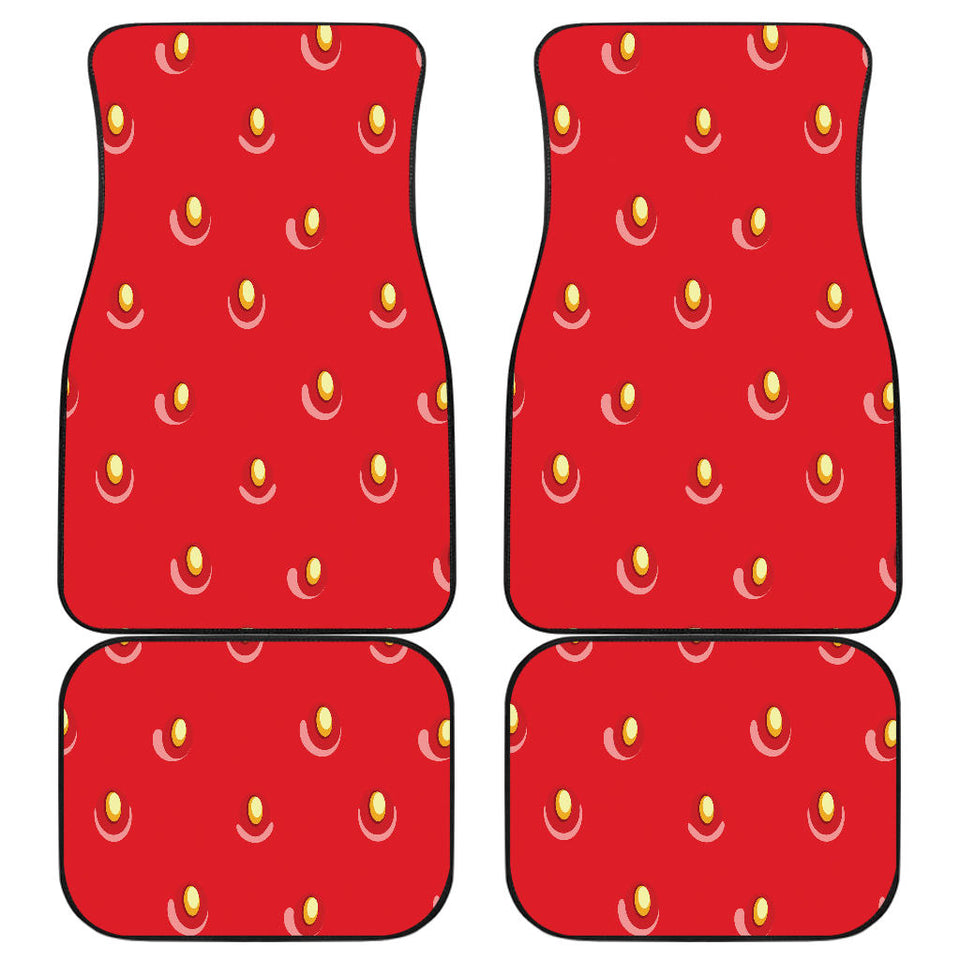 Strawberry Texture Skin Pattern Front And Back Car Mats