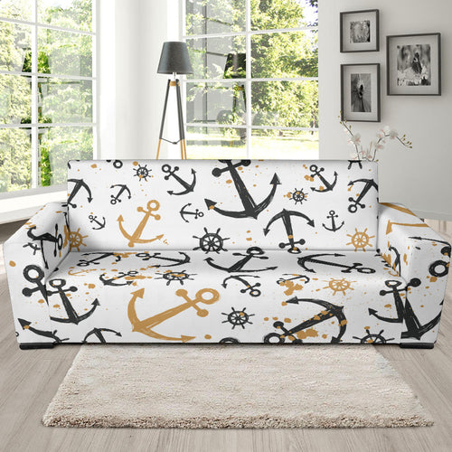 Anchors Rudders Pattern Sofa Slipcover