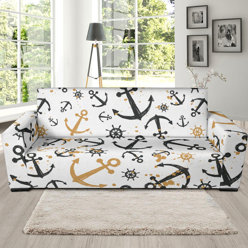 Anchors Rudders Pattern Sofa Slipcover
