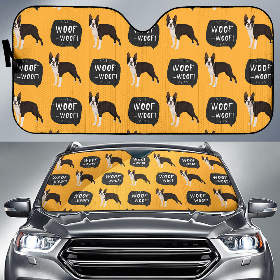 Boston Terrier Design Pattern Car Sun Shade