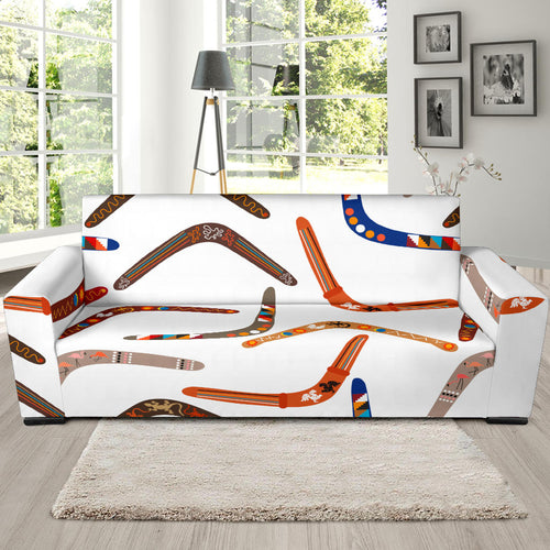 Boomerang Australian Aboriginal Ornament Pattern Sofa Slipcover