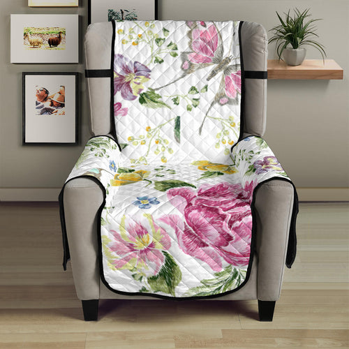 Hand drawn butterfly rose Chair Cover Protector