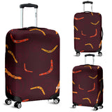 Boomerang Australian Aboriginal Ornament Circle Black Background Luggage Covers