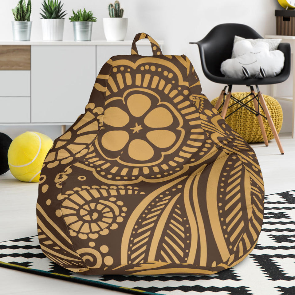 Cocoa Beans Tribal Polynesian Pattern Background Bean Bag Cover