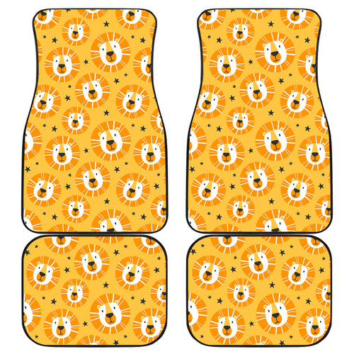 Lion Pattern Print Design 03 Front and Back Car Mats