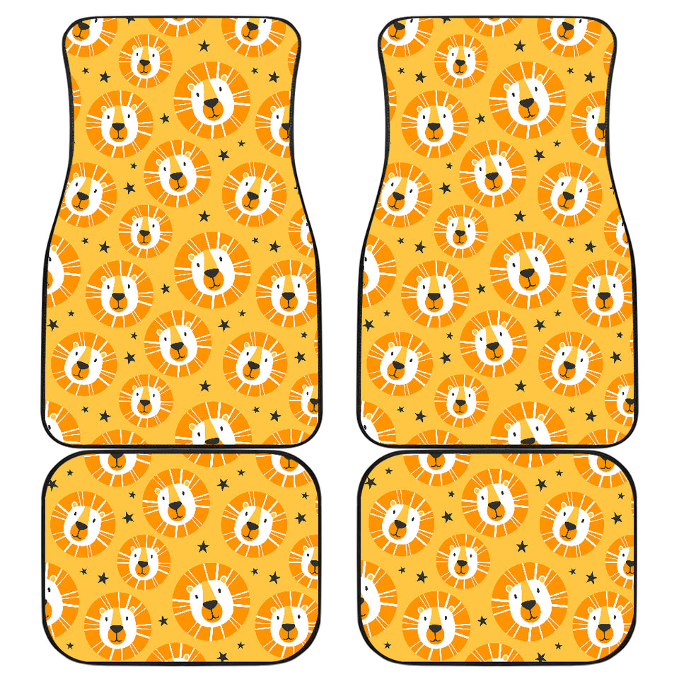 Lion Pattern Print Design 03 Front and Back Car Mats