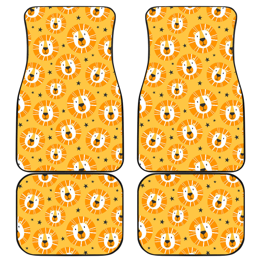 Lion Pattern Print Design 03 Front and Back Car Mats