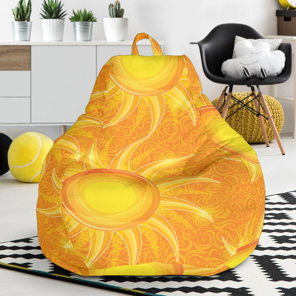 Sun Orange Background Bean Bag Cover