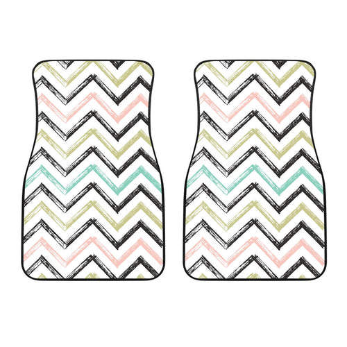 Zigzag  Chevron Paint Pattern Front Car Mats