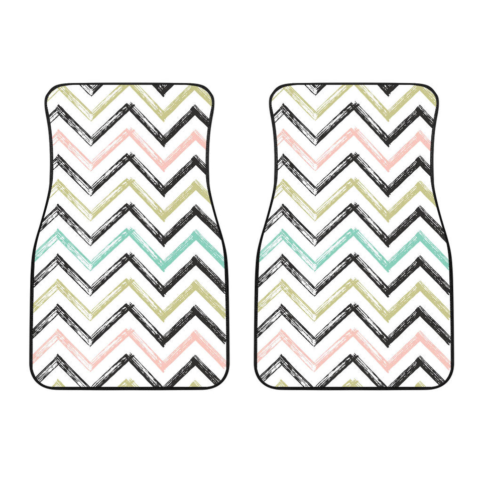 Zigzag  Chevron Paint Pattern Front Car Mats