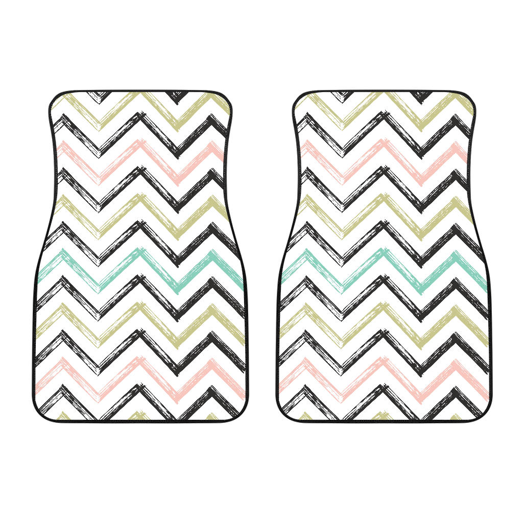 Zigzag  Chevron Paint Pattern Front Car Mats