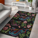Dragons Flower Pattern Area Rug
