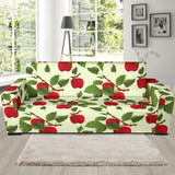 Red Apples Leaves Pattern Sofa Slipcover